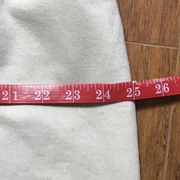 Vtg Westbound Women's Khaki Midi Pencil Skirt With Leather Covered Buttons 20W - Picture 11 of 13